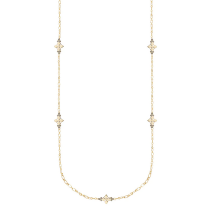 Natalie Wood Believer Cross Station Necklace Gold