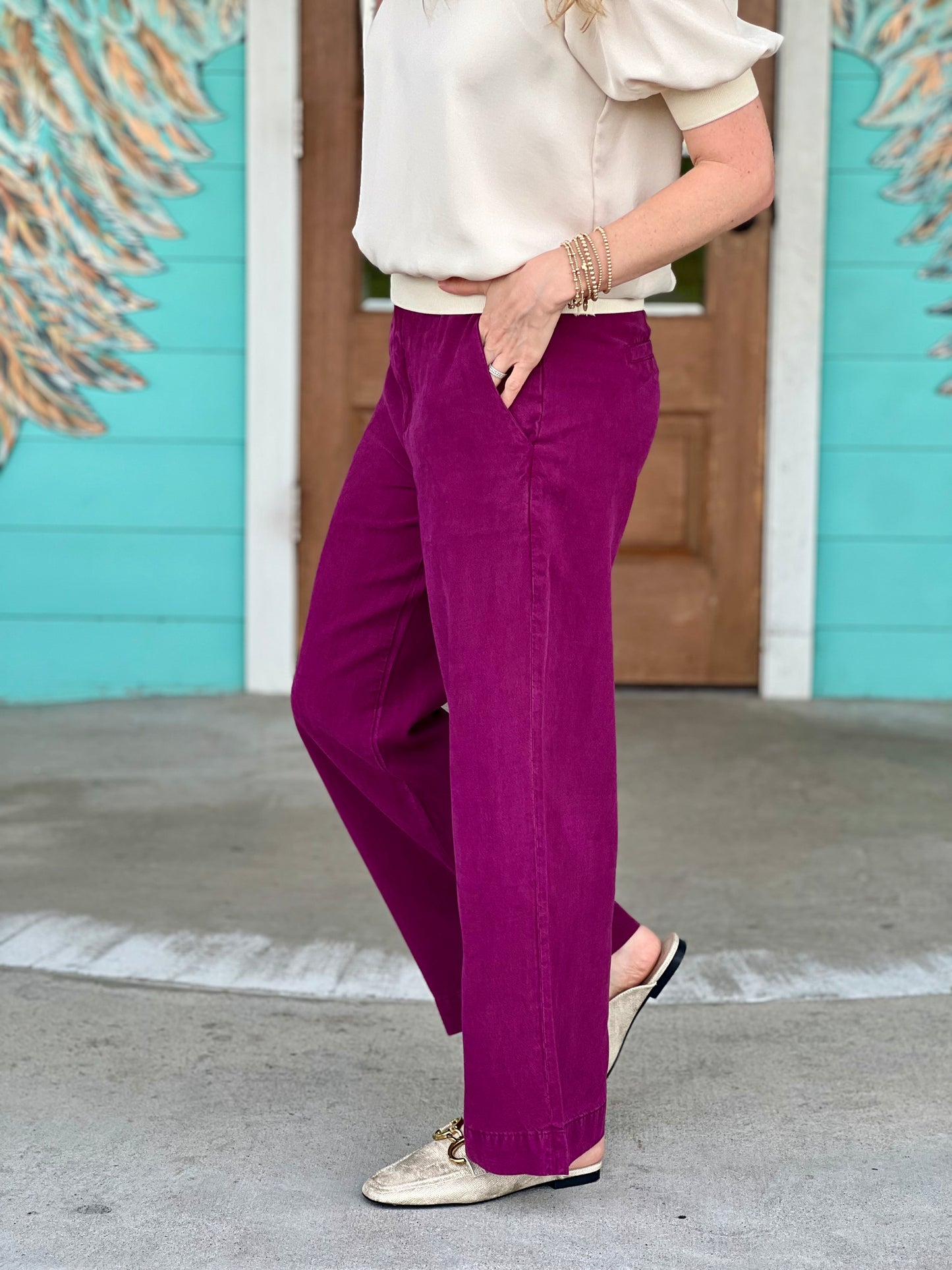 Kut Charlotte Crop Mulberry Pants