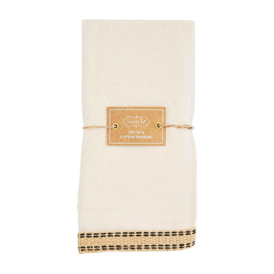 Jute Edge Cream Napkin Set